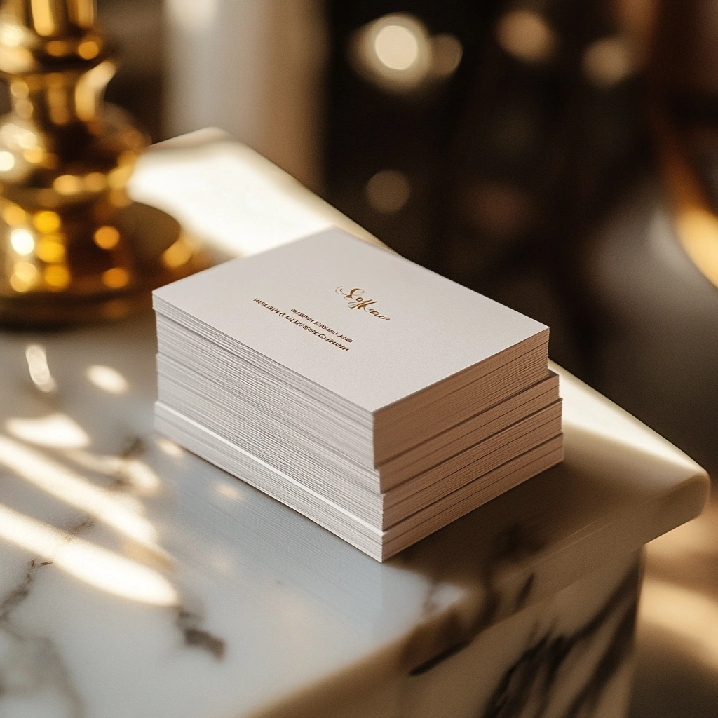 Copperplate paper business card